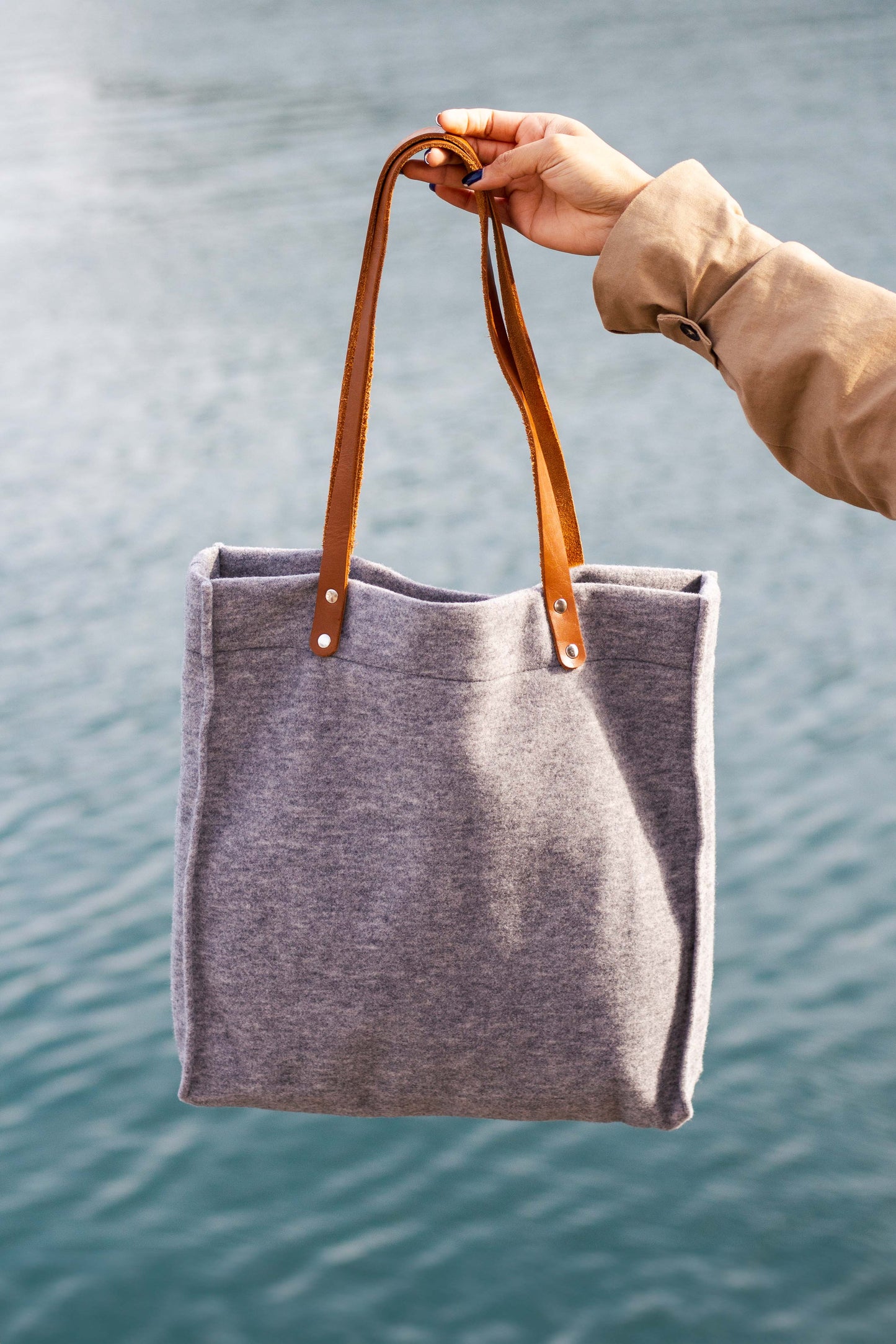 Melton Tote Bag | Grey